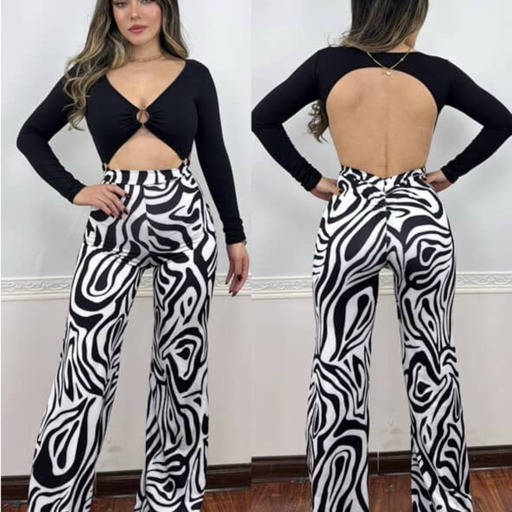La’Fitwear Zebra Printed Wide Leg Psnts xs s Latin Bachata Socisl Dancewear